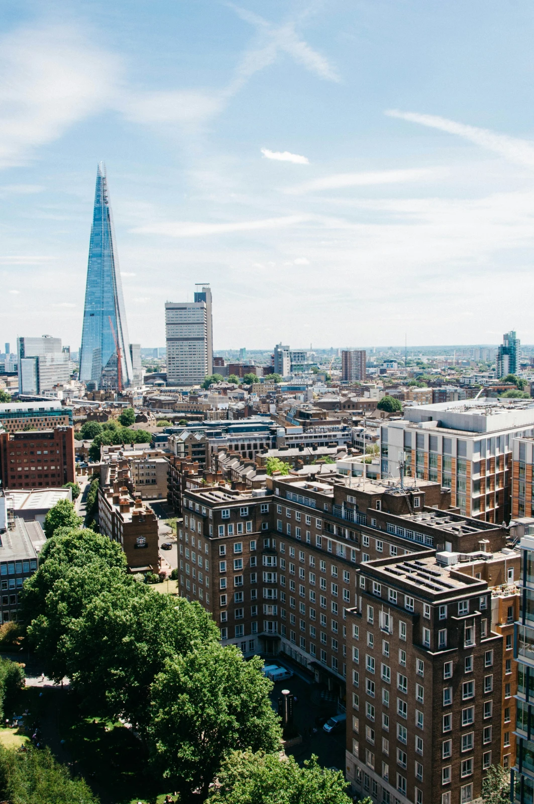 Aerial view of London cityscape